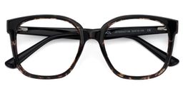 Siner Schwarz-Tortoise Quadratisch Brille2