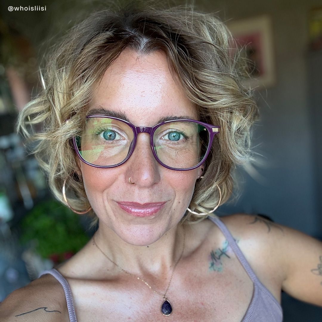 Greene Lila Quadratische Brille aus Materialmix für Damen | ZEELOOL7