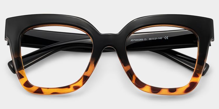 Malcolm Schwarz-Tortoise Quadratisch Brille