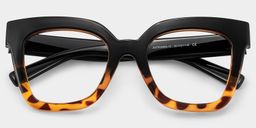 Malcolm Schwarz-Tortoise Quadratisch Brille1