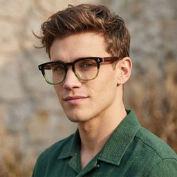 Pierce Braun-Grün Rund Brille7