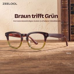 Pierce Braun-Grün Rund Brille0