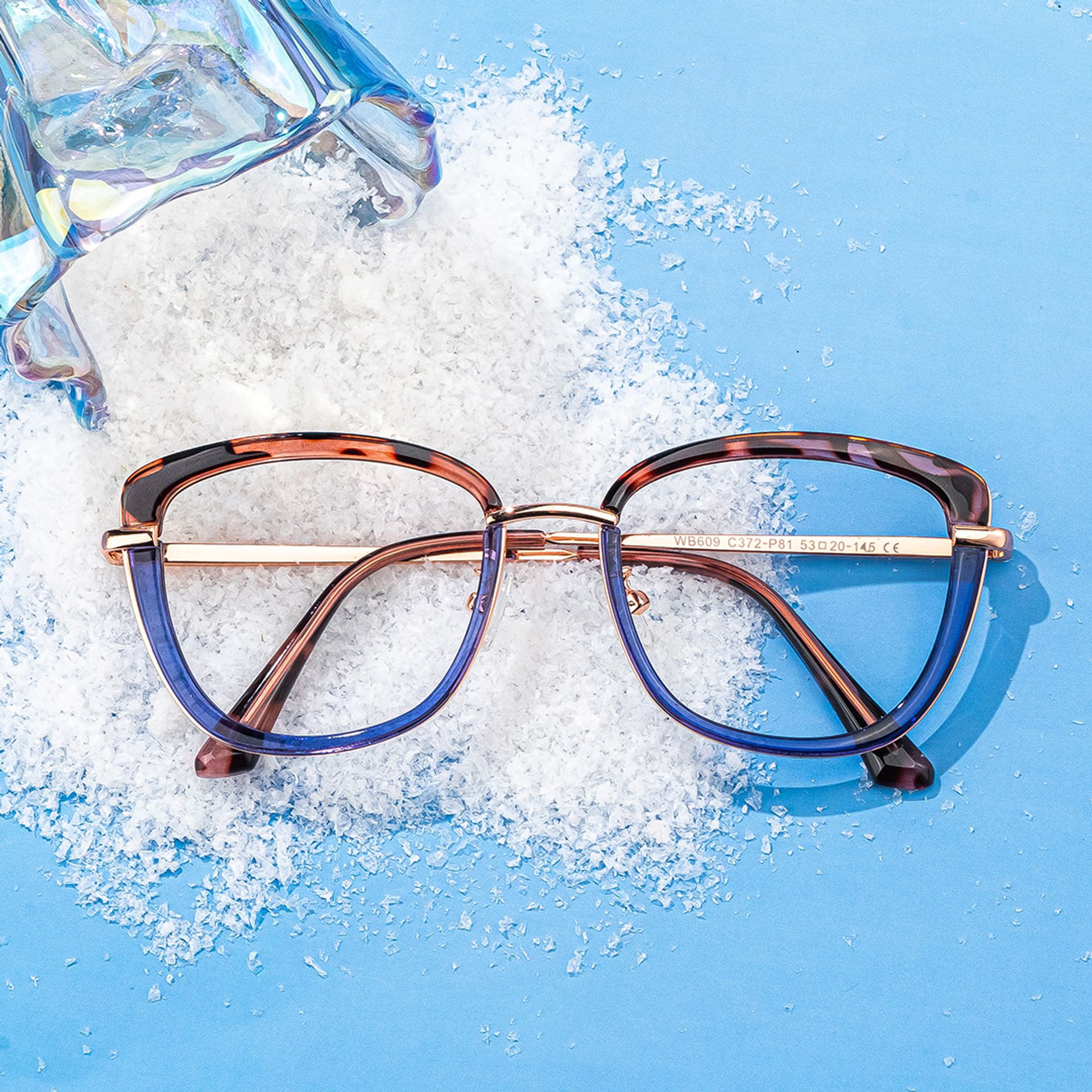 Adriana Blau Rechteckig Brille2