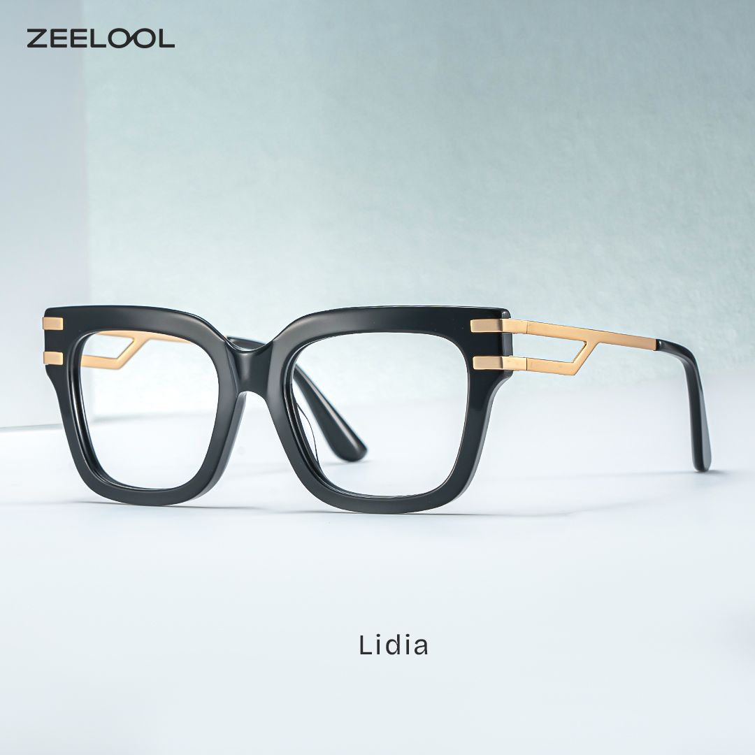 Lidia Schwarz Quadratisch Gemischte-Materialien Brille0