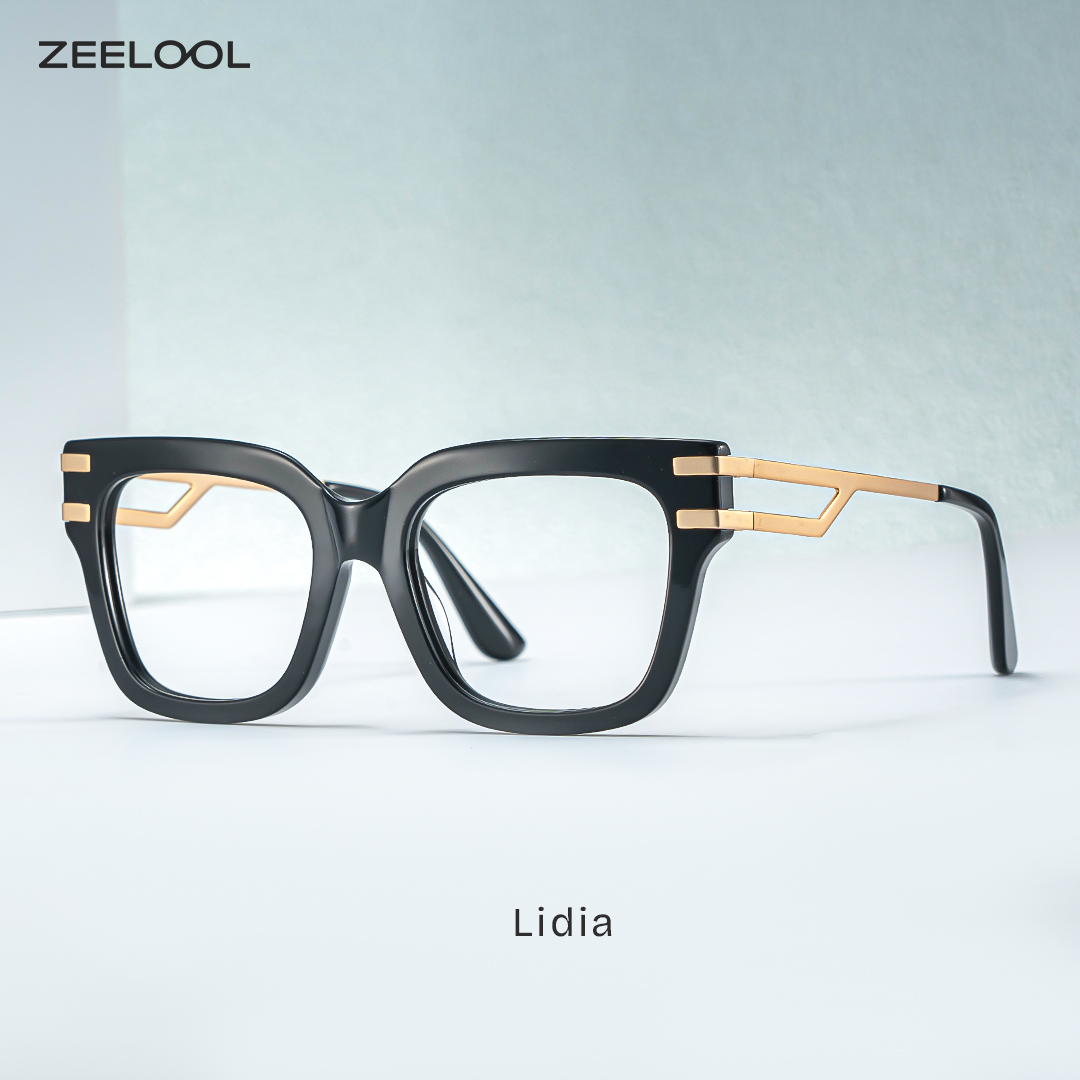 ZEELOOL Lidia Schwarz Quadratisch Brille