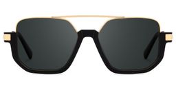 Oromiya Schwarz-Gold Pilot Brille0
