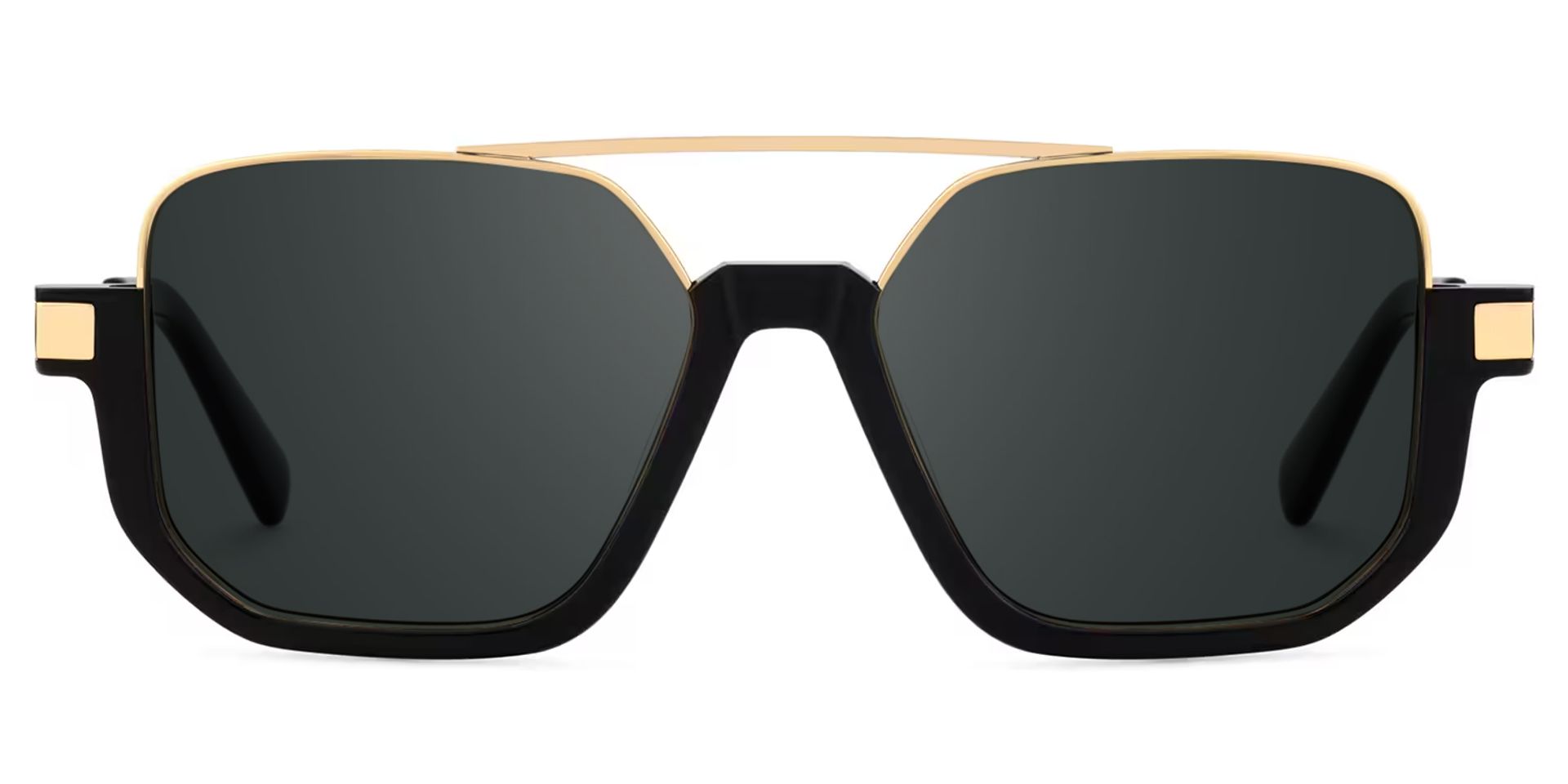 Oromiya Schwarz-Gold Pilot Gemischte-Materialien Brille0