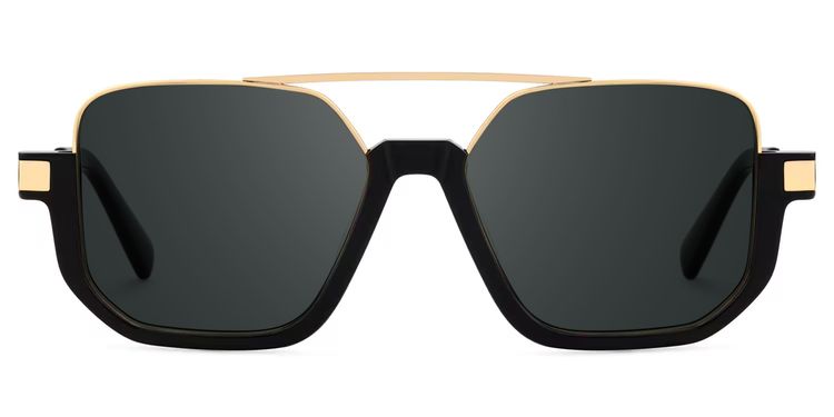 Oromiya Schwarz-Gold Pilot Sonnenbrille