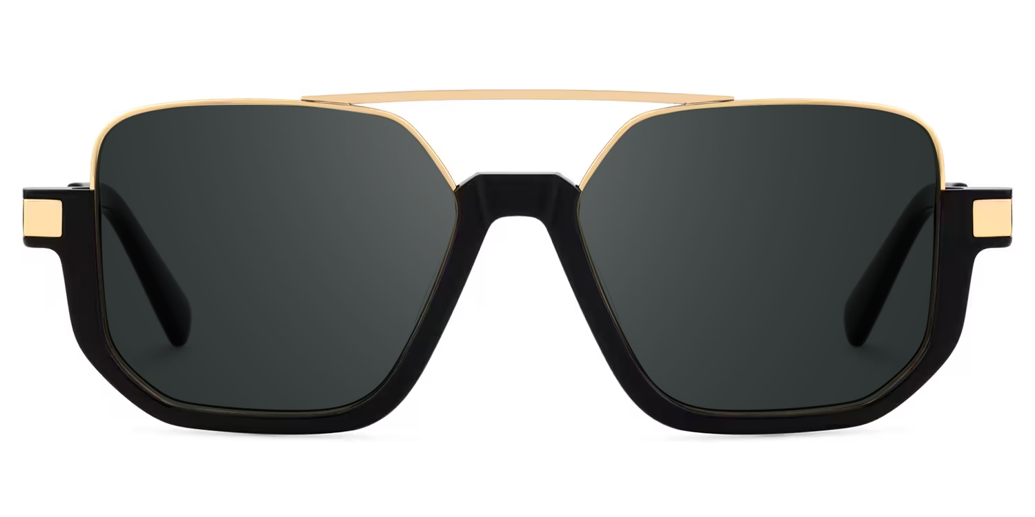 Oromiya Schwarz-Gold Pilot Brille