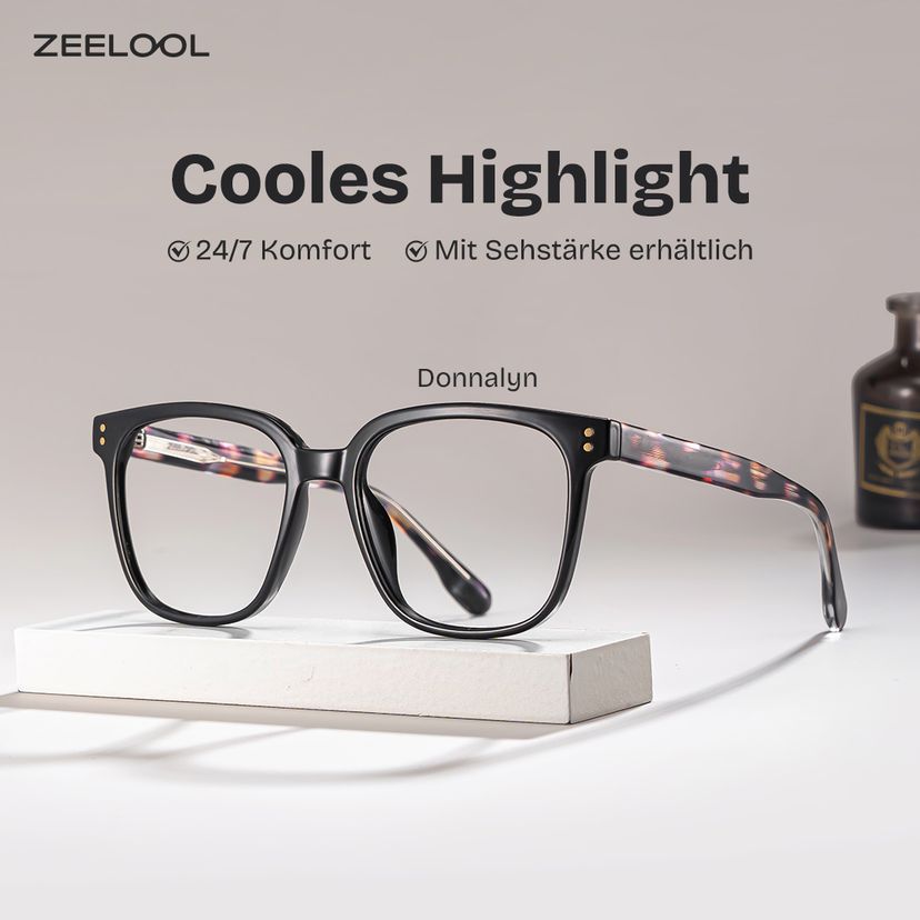 Donnalyn Schwarz Quadratisch Brille