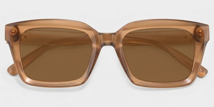 Marley Braun Rechteckig Sonnenbrille
