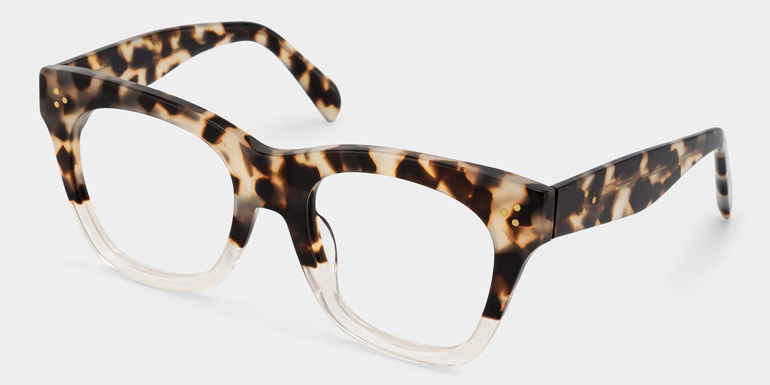 Tandy Hell Tortoise Rechteckige Brille2