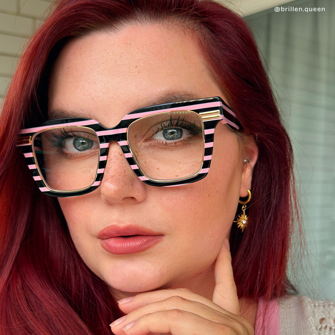ZEELOOL Taylor Schwarz-Rosa Quadratisch Brille