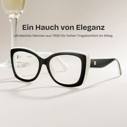 Rosie Schwarz-Weiß Schmetterling Brille0