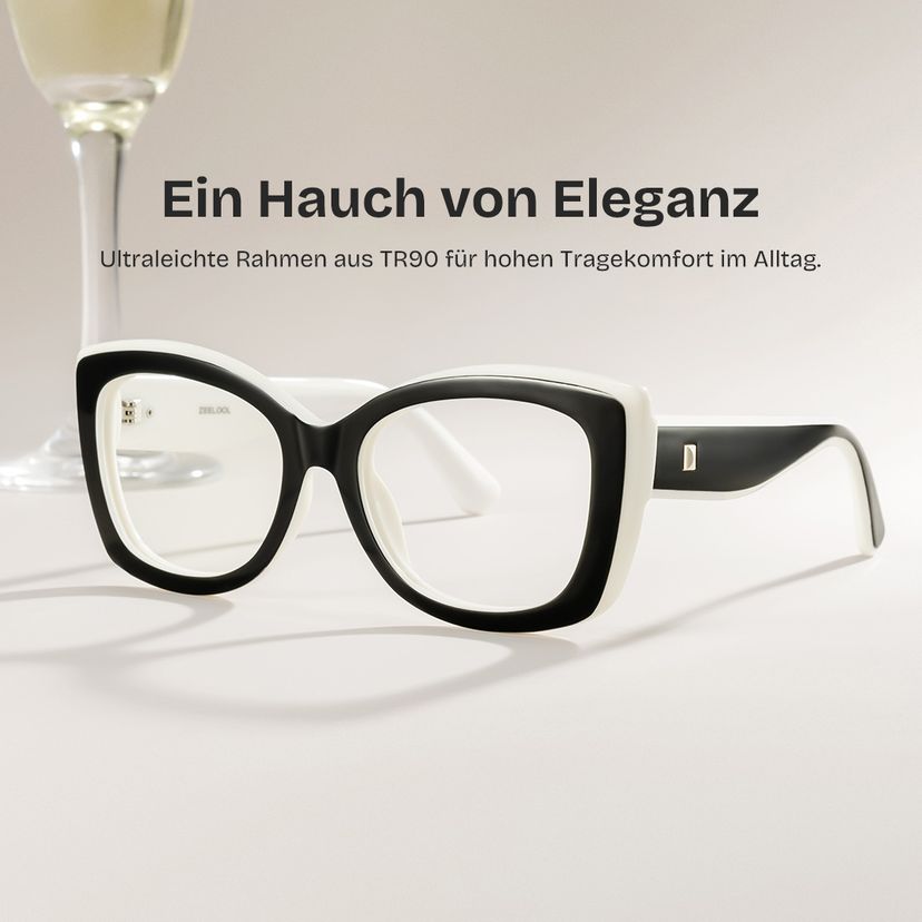 Rosie Schwarz-Weiß Schmetterling Brille