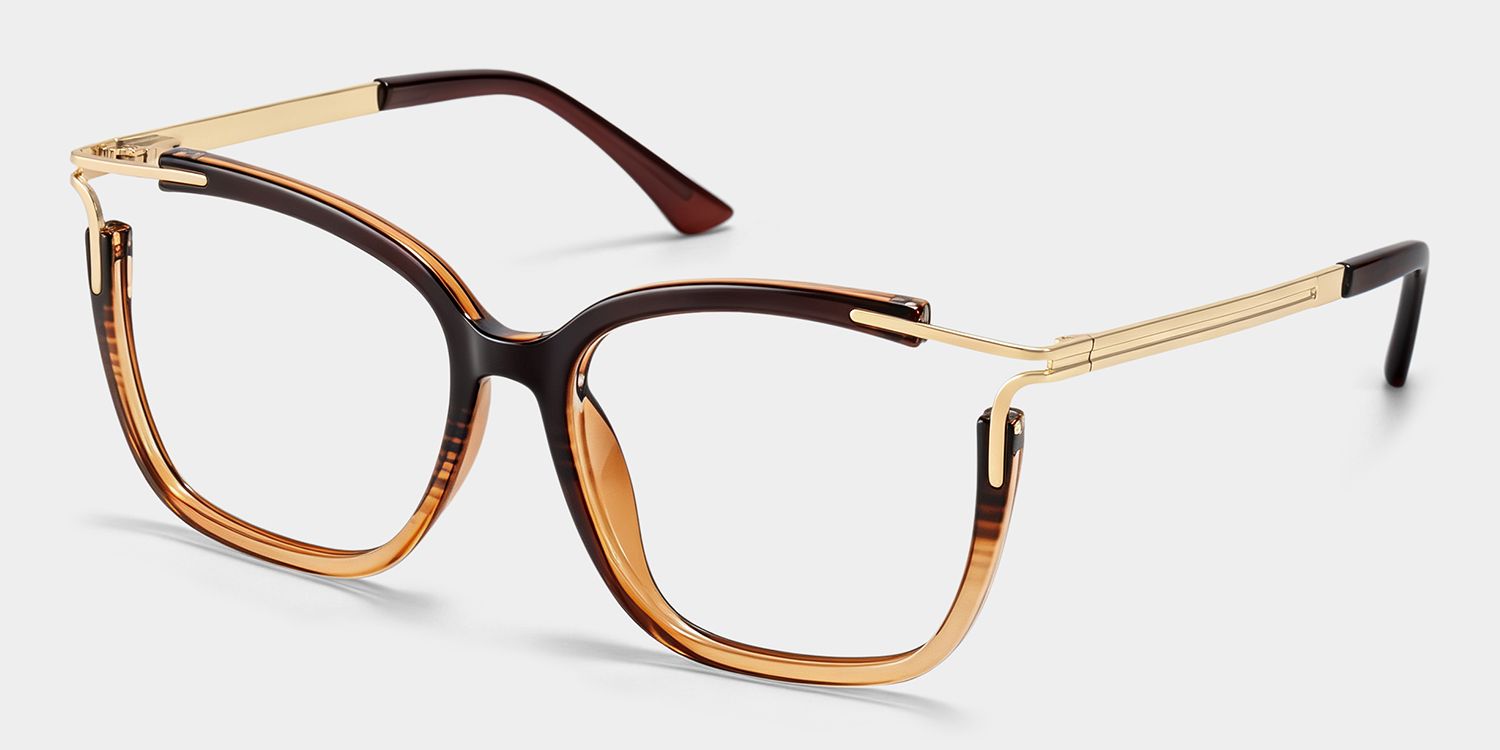 Nuriama Braun Klar Cateye Brille4