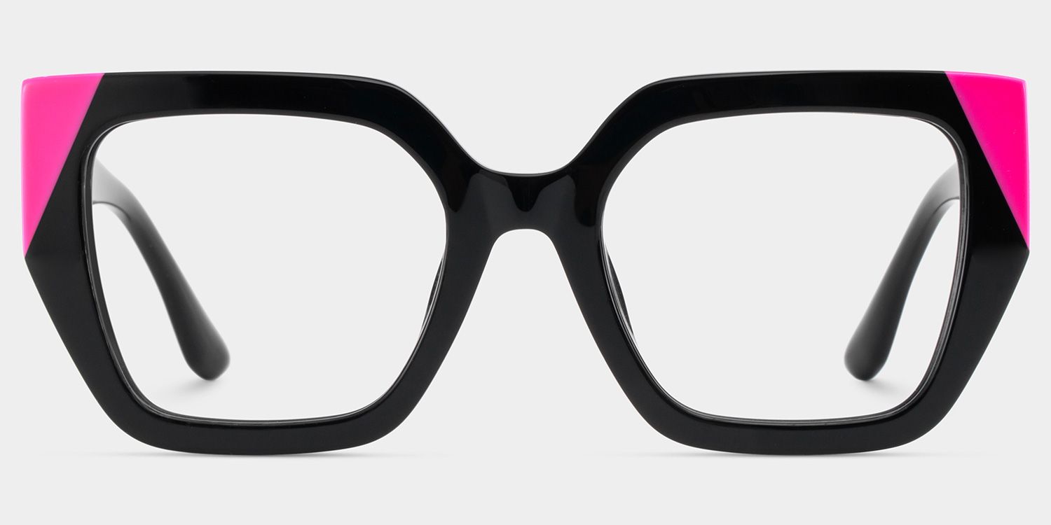 Viva Schwarz Quadratisch Brille2