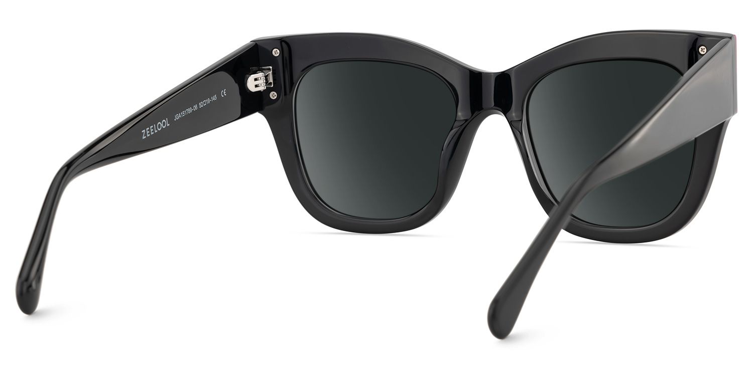 Minfia Schwarz-Rosa Quadratisch Acetat Brille4