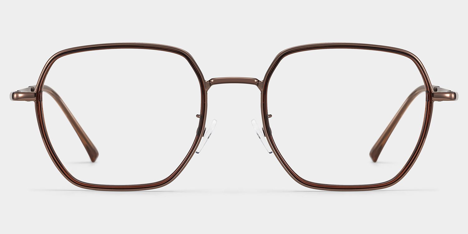 Arden Braun Geometrisch Brille1