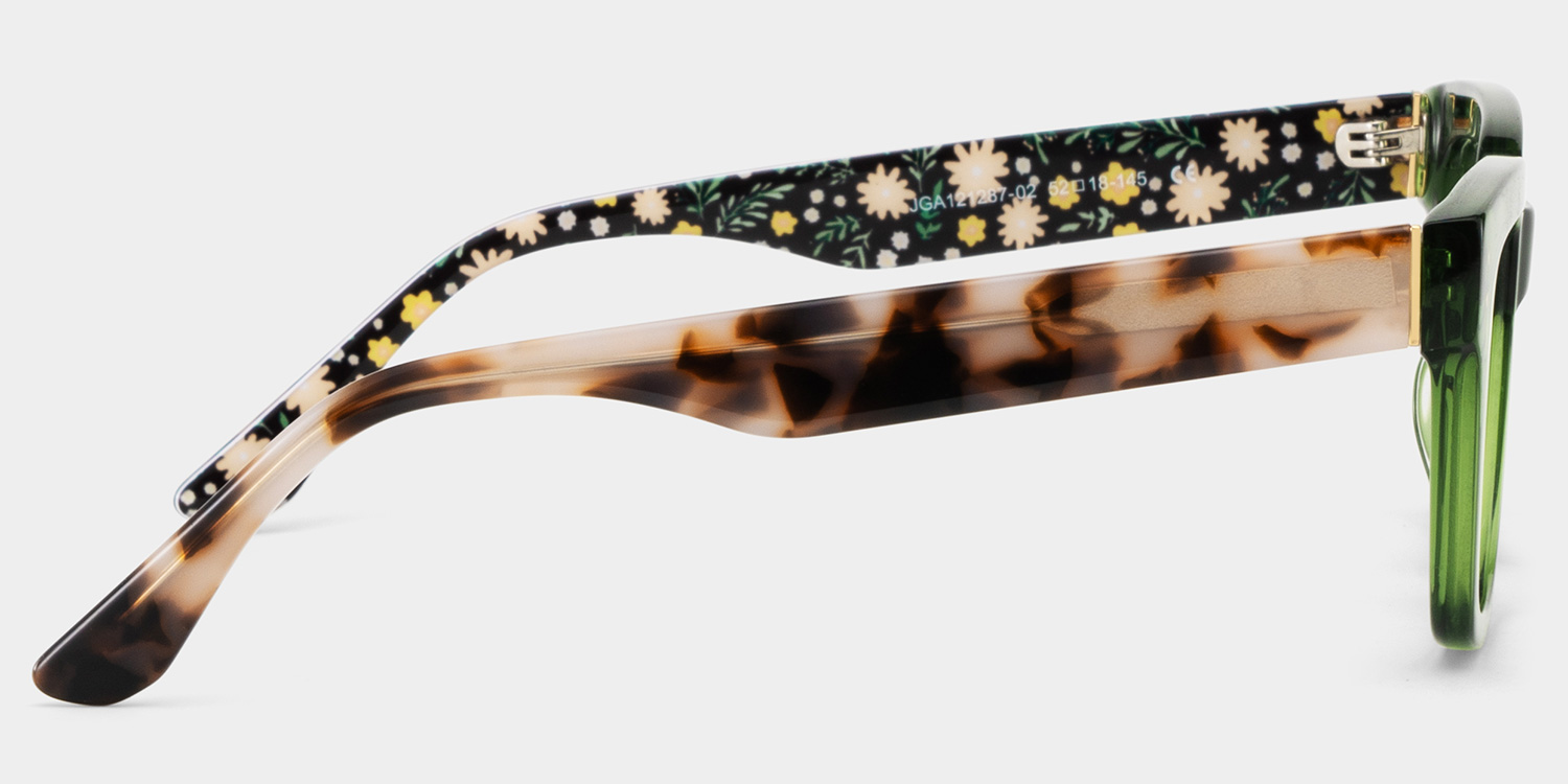 Zinnia Grün Rechteckig Brille3