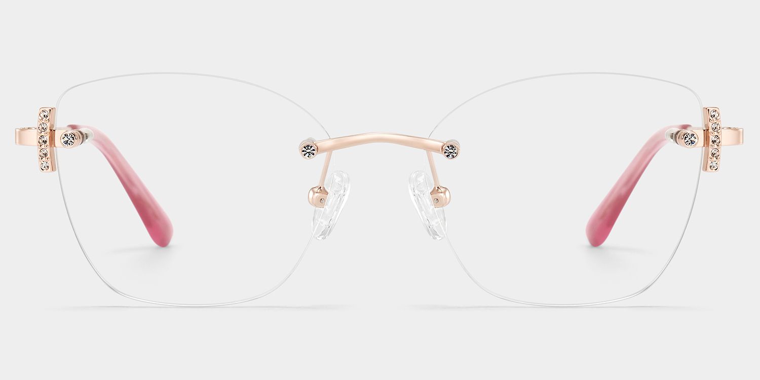 Jaxon Rosa-Gold Rechteckig Brille0