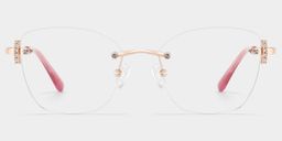 Jaxon Rosa-Gold Rechteckig Brille0