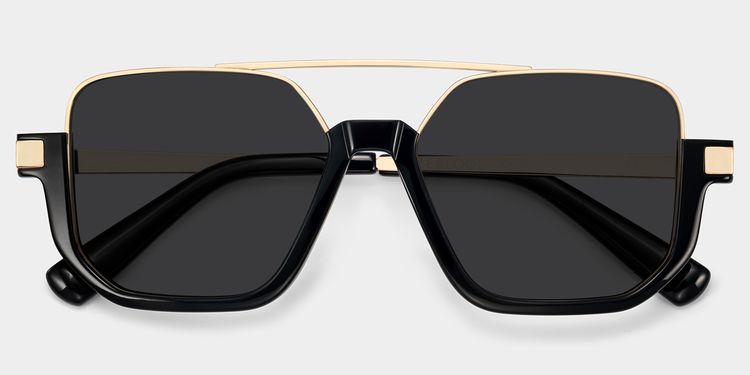 Oromiya Schwarz-Gold Pilot Sonnenbrille