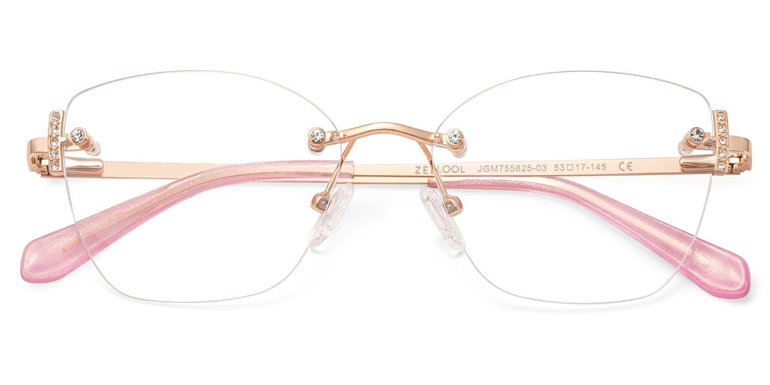 Jaxon Rosa-Gold Rechteckig Brille1