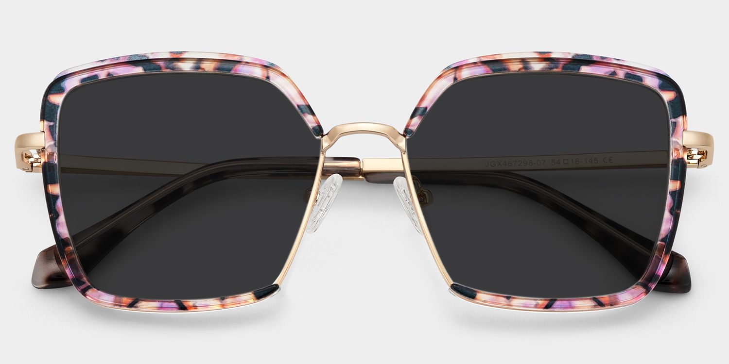 Chris Lila-Blumendruck Geometrisch Gemischte Materialien Brille1