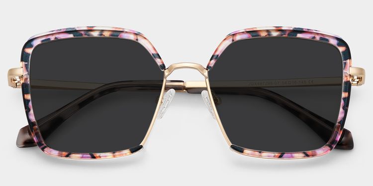 Chris Lila-Blumendruck Quadratisch Sonnenbrille