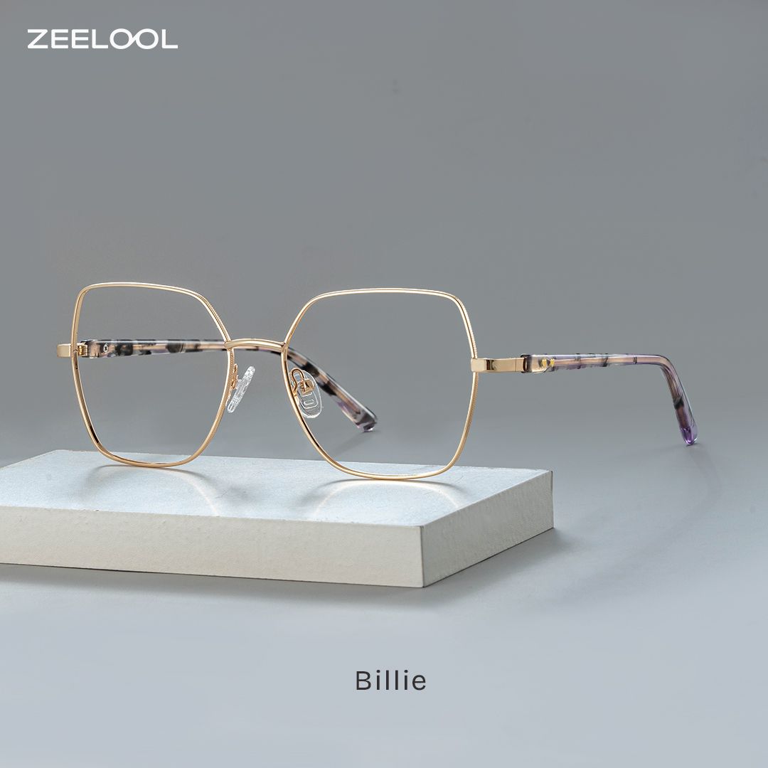 Billie Gold Geometrisch Gemischte-Materialien Brille0