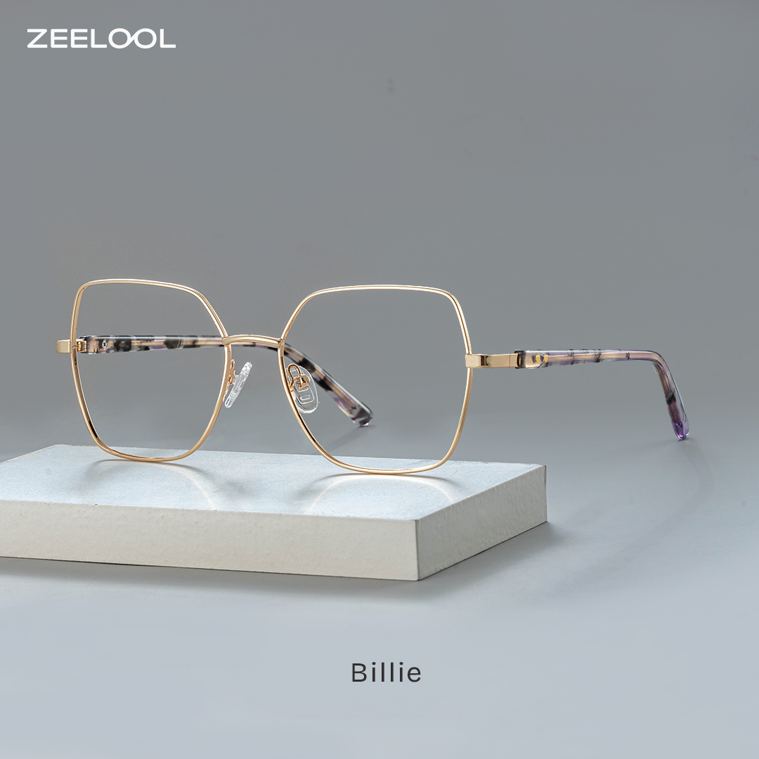Billie Gold Geometrisch Brille
