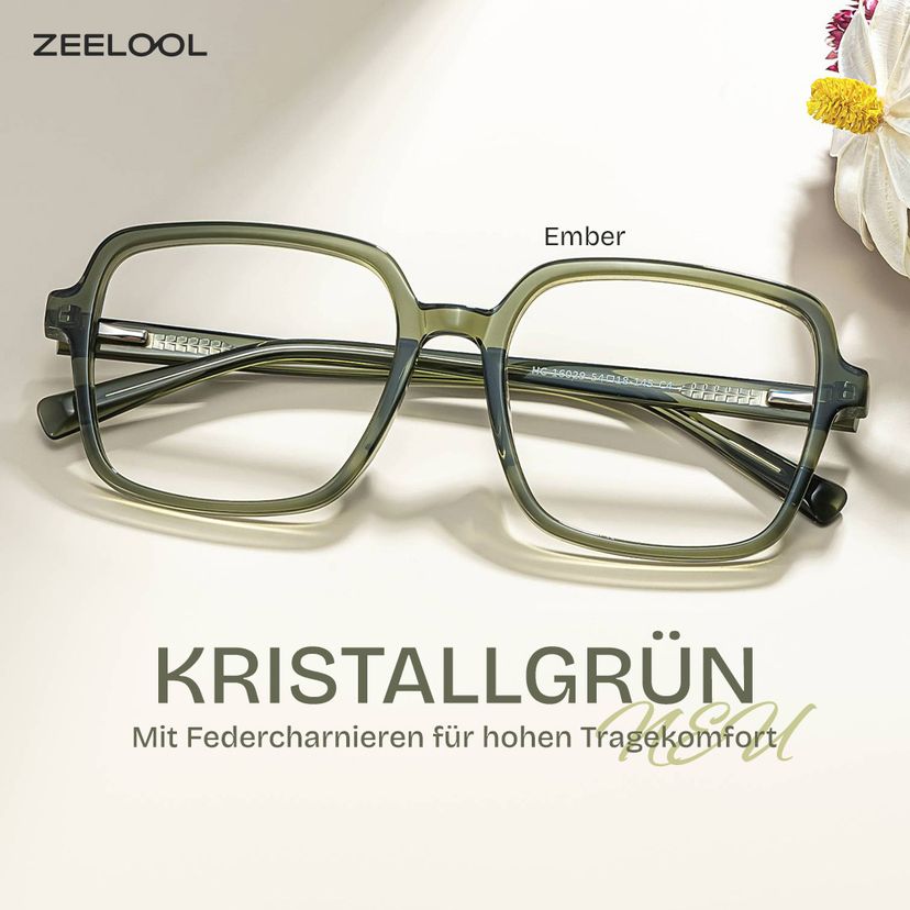 Ember Grün Quadratisch Brille