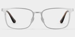 Aubrey Silber Rechteckig Brille2
