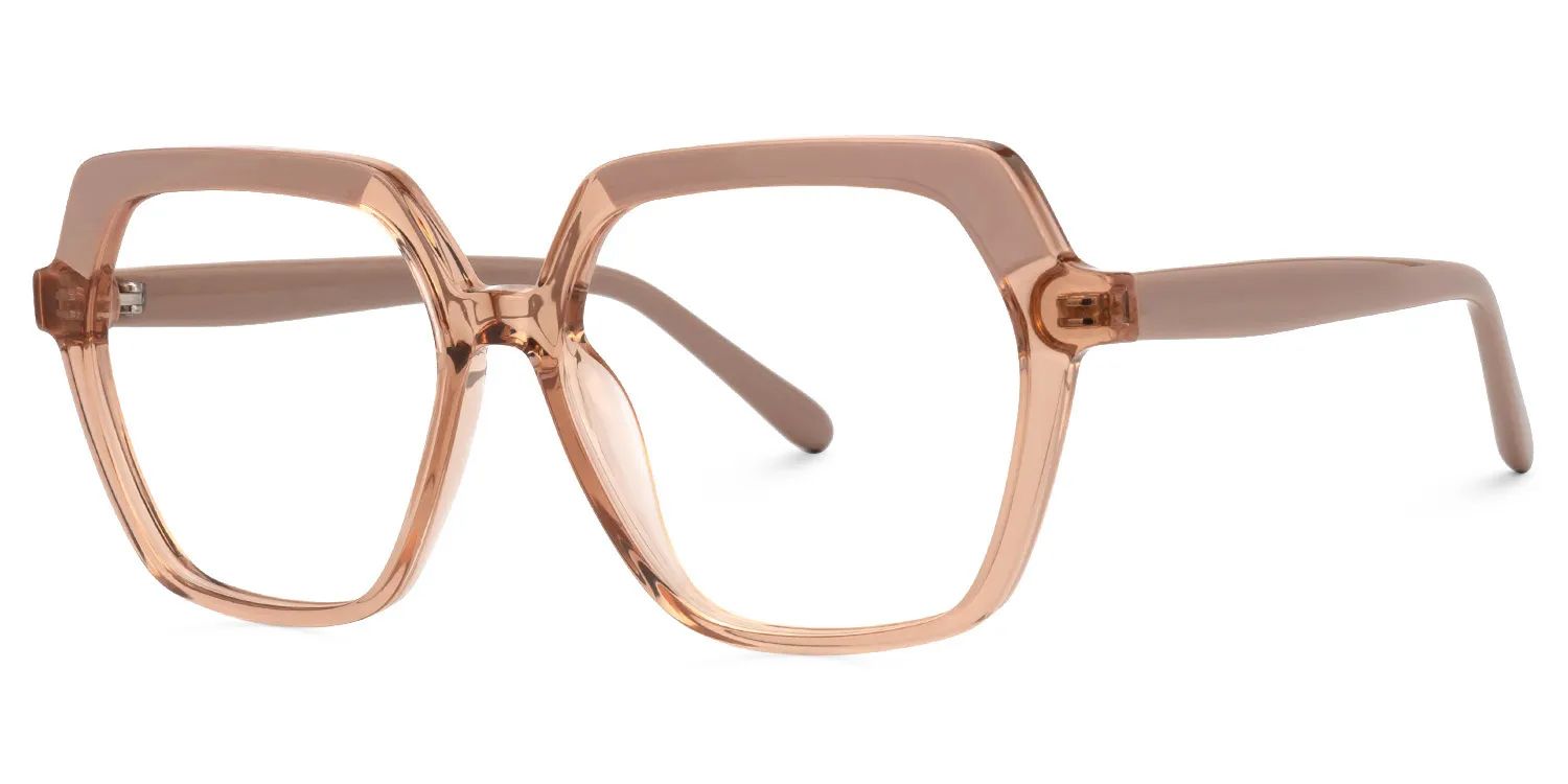 Norah Champagne Geometrische Brille2