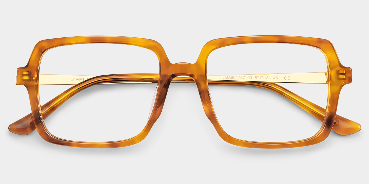 Beatrice Gelb Rechteckig Brille2