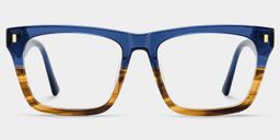 Brookins Blau-Braun Rechteckig Brille0
