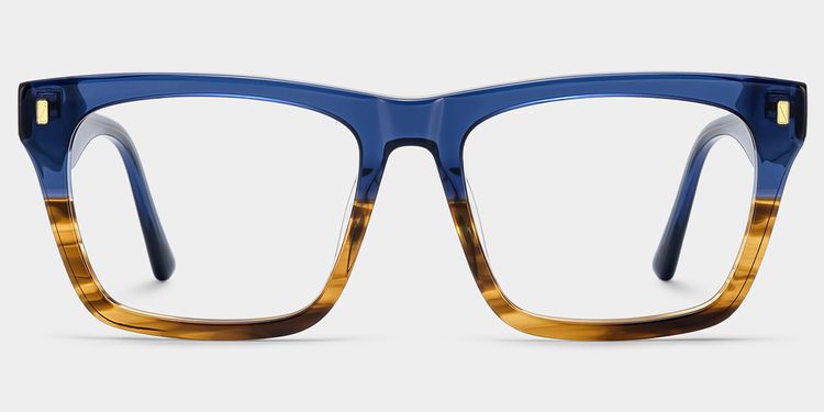 Brookins Blau-Braun Rechteckig Brille
