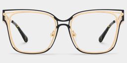 Dacarine Schwarz-Gold Quadratisch Brille2