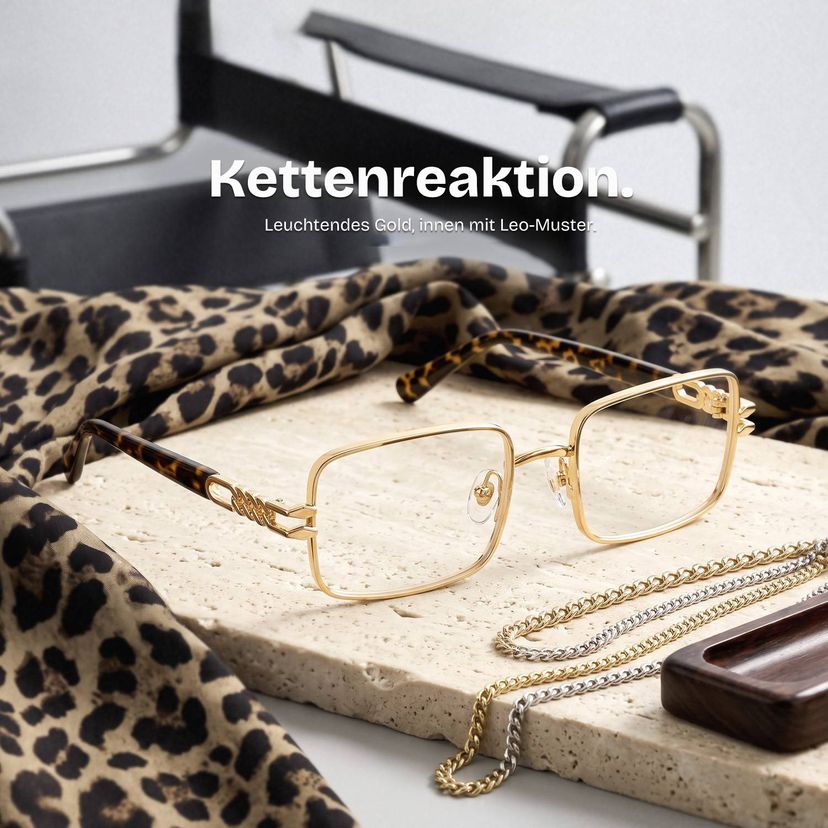 Olivia Gold Rechteckig Brille