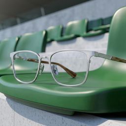 Aubrey Silber Rechteckig Brille2
