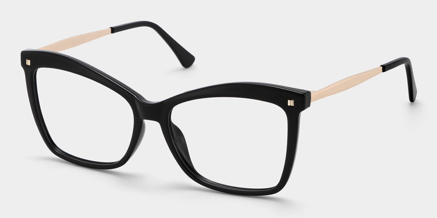 Isaebella schwarz Schmetterling-Form  Brille2