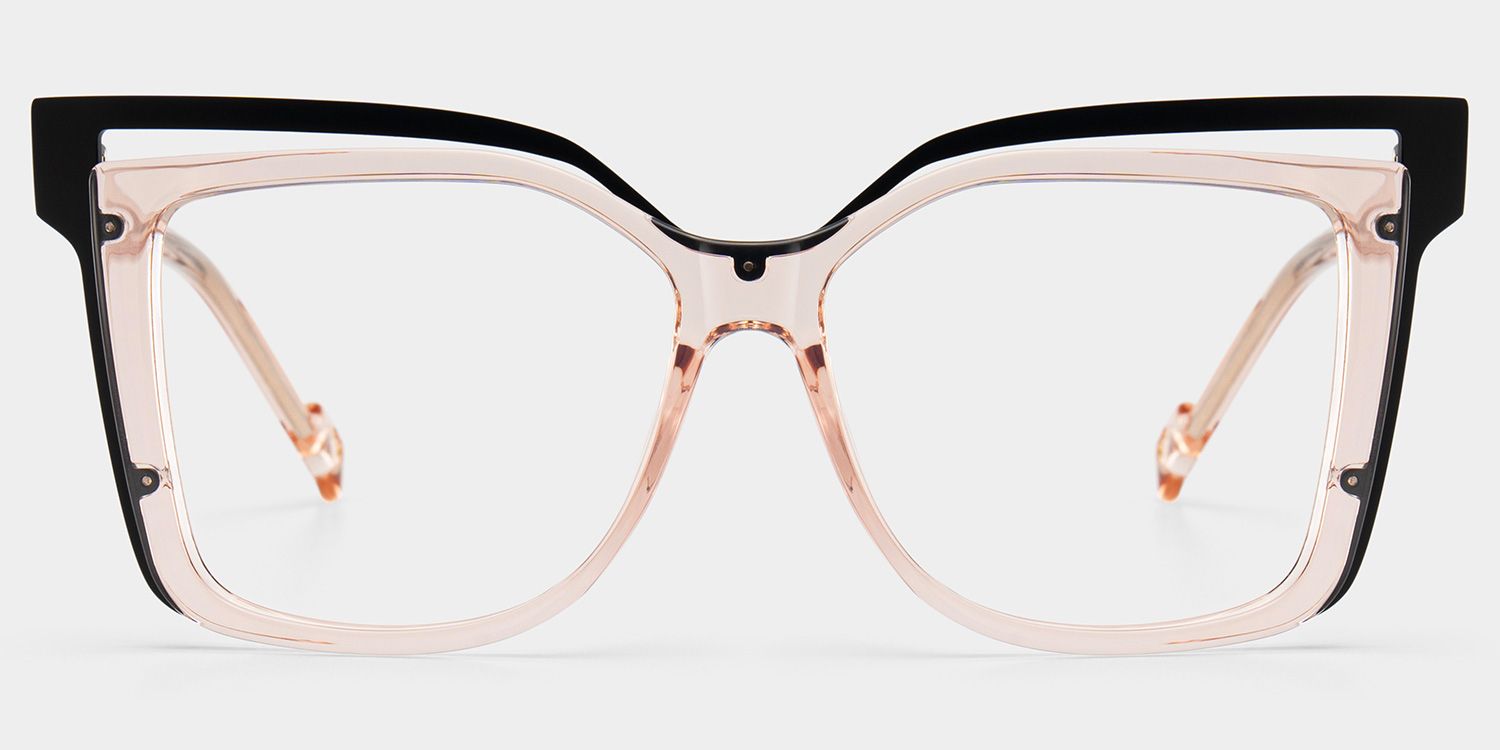 Twolla Beige Quadratisch Brille1