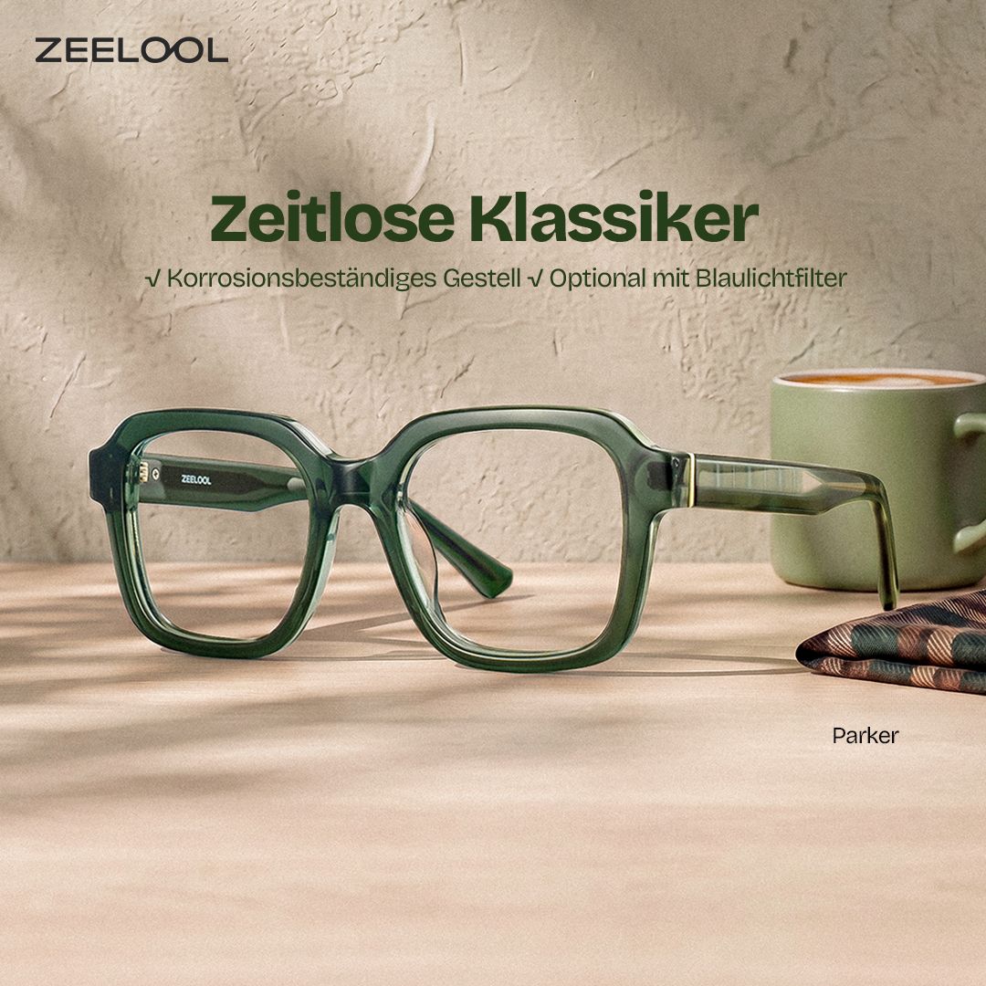Quadratische Brillenfassung Parker in Grün für Damen | ZEELOOL0