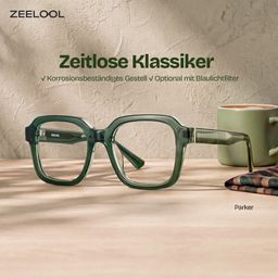 Parker Grün Quadratisch Brille0