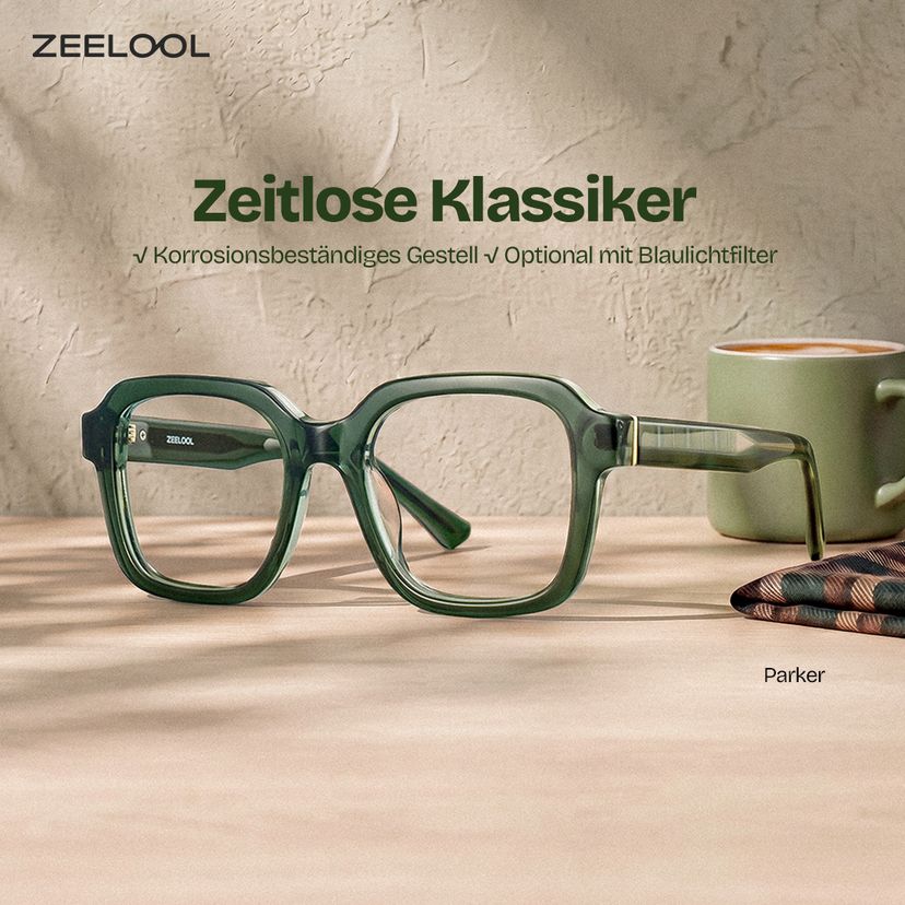 Parker Grün Quadratisch Brille