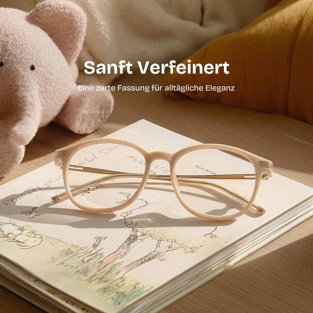 Greene Beige Quadratische Brille aus Materialmix für Damen | ZEELOOL0