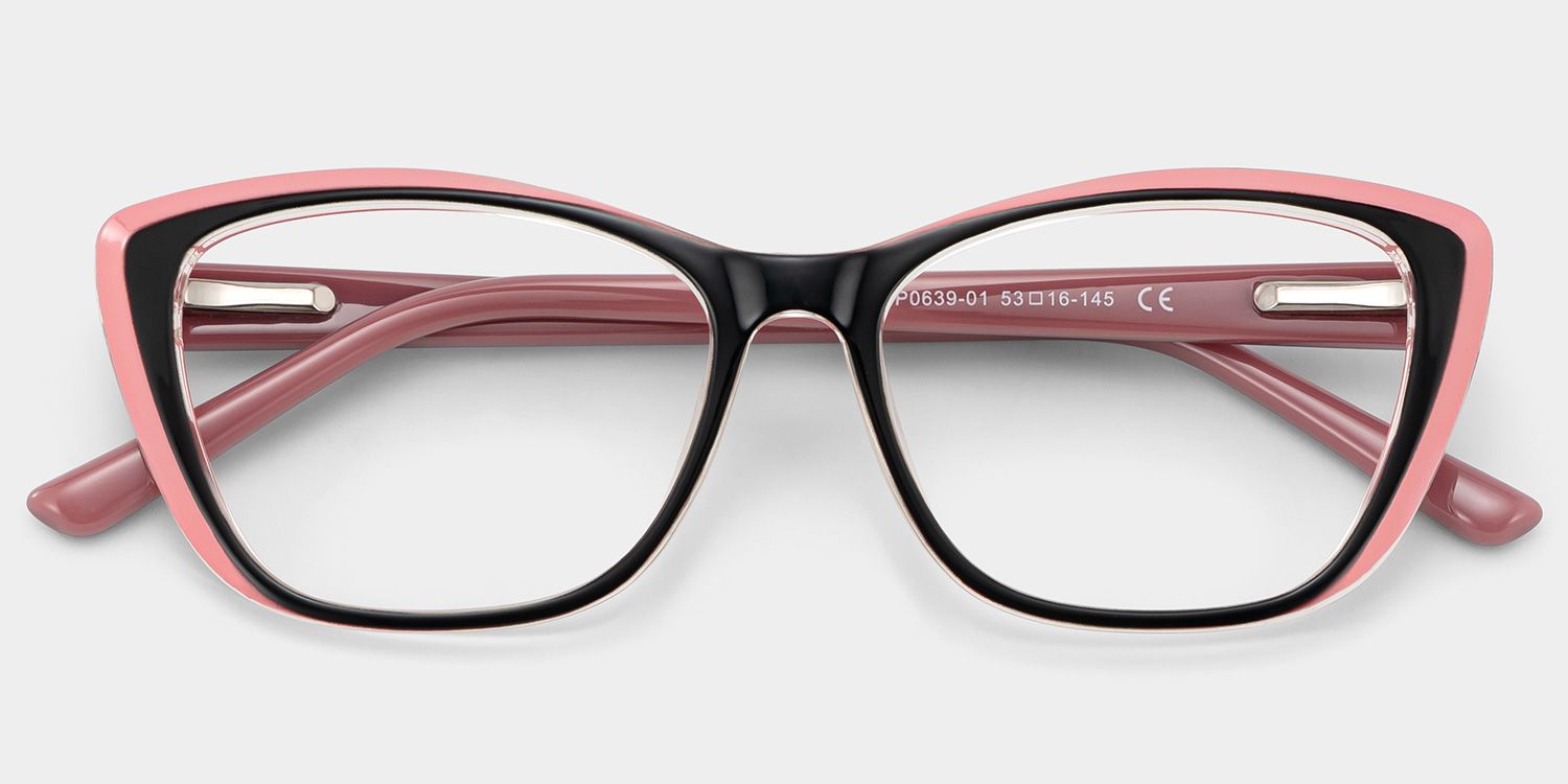 Fidelia Schwarz-Rosa Cateye Brille1