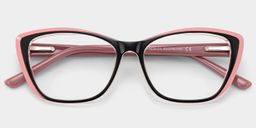 Fidelia Schwarz-Rosa Cateye Brille1