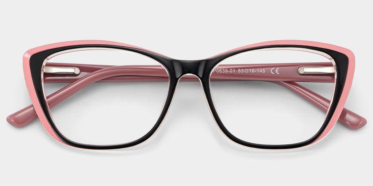 Fidelia Schwarz-Rosa Cateye Brille